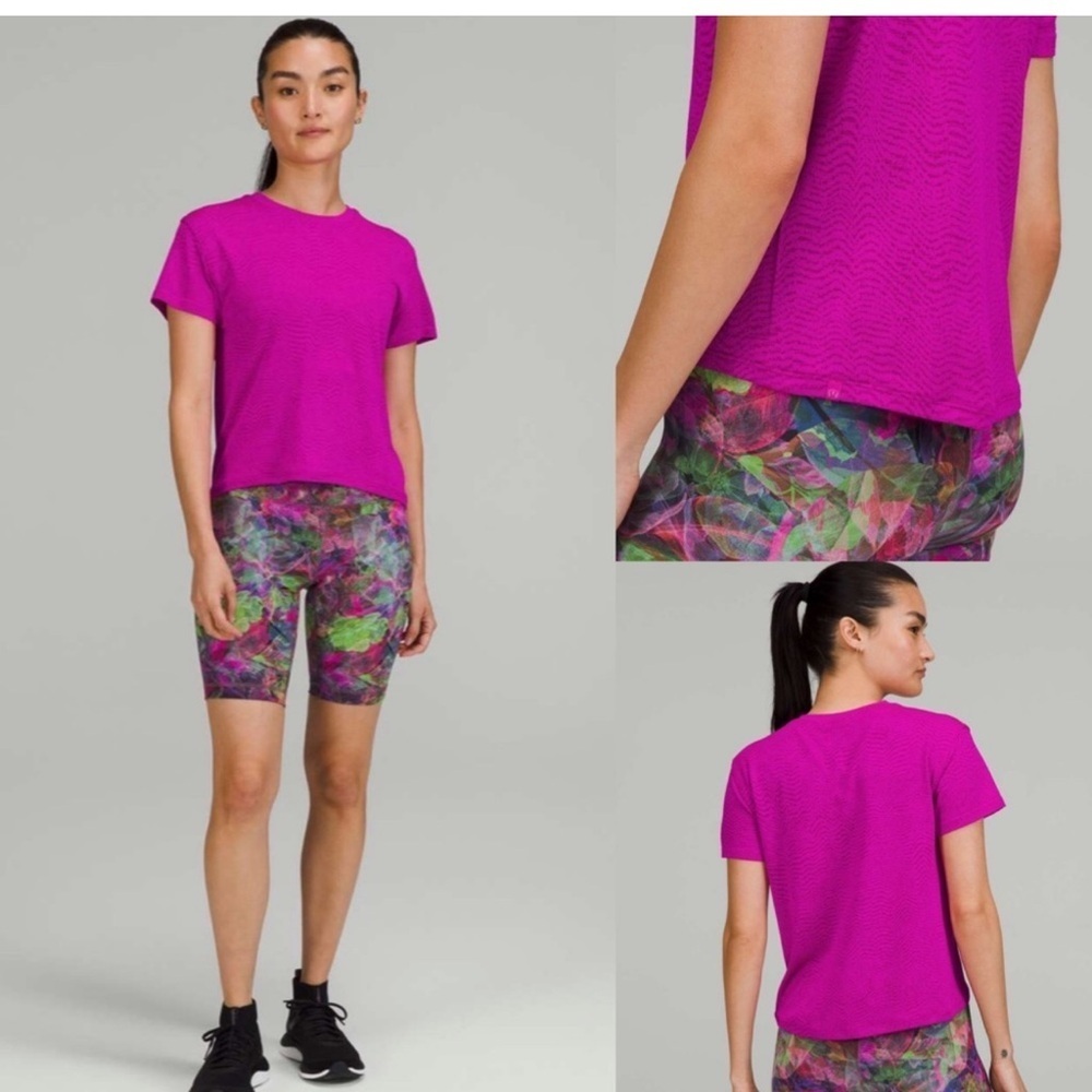 Lululemon Train to Be Seamless Short Sleeve T-Shirt Ripple Wave Purple Highlight